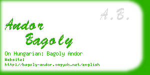 andor bagoly business card